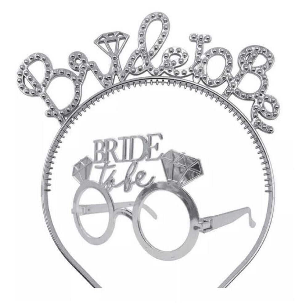 BRİDE TO BE PARTİ TAÇ - GÖZLÜK SET GÜMÜŞ