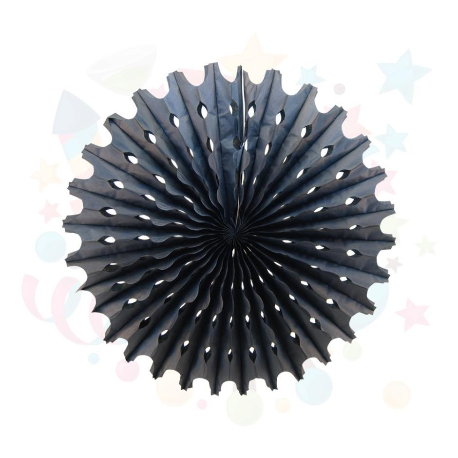 Kağıt Yelpaze Süs Siyah 50 Cm