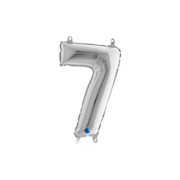 Rakam Folyo Balon 7 Gümüş 35 Cm (Grabo)