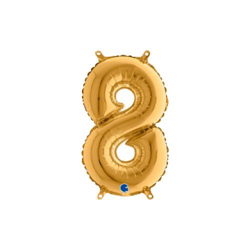 Rakam Folyo Balon 8 Gold 35 Cm (Grabo)