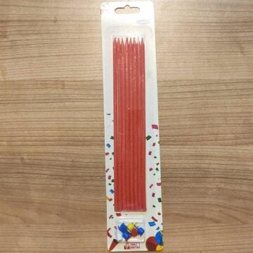 UZUN KIRMIZI MUM (8 Lİ) ( 30 CM )