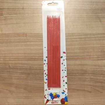 UZUN KIRMIZI MUM (8 Lİ) ( 30 CM )