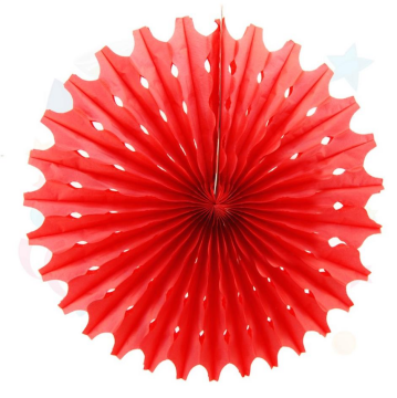 Kağıt Yelpaze Süs Kırmızı 50 Cm