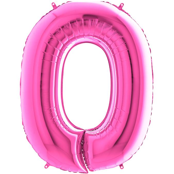 S/SHAPE FOİL BALON - NUMBER 0 PINK