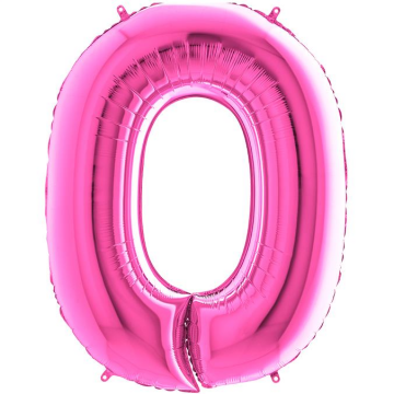 S/SHAPE FOİL BALON - NUMBER 0 PINK