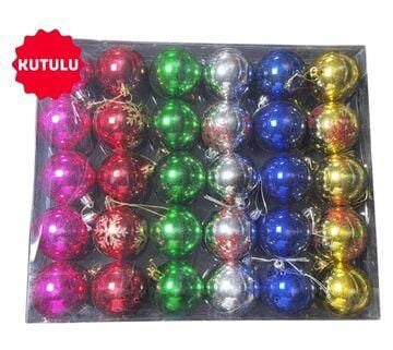 YILBAŞI AĞAÇ SÜSLEME TOPLARI 30 LU 6 CM