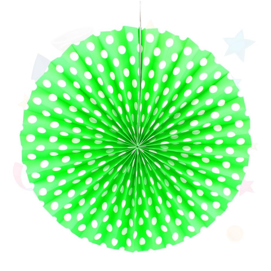 Karton Çark Süs Yeşil Puantiyeli