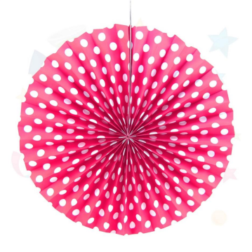 Karton Çark Süs Fuşya Puantiyeli