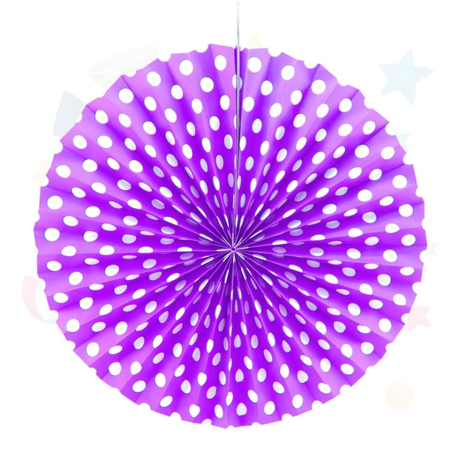 Karton Çark Süs Lila Puantiyeli