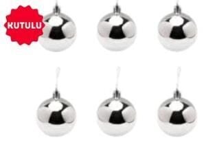 YILBAŞI AĞAÇ SÜSLEME KUTULU GÜMÜŞ 4 CM