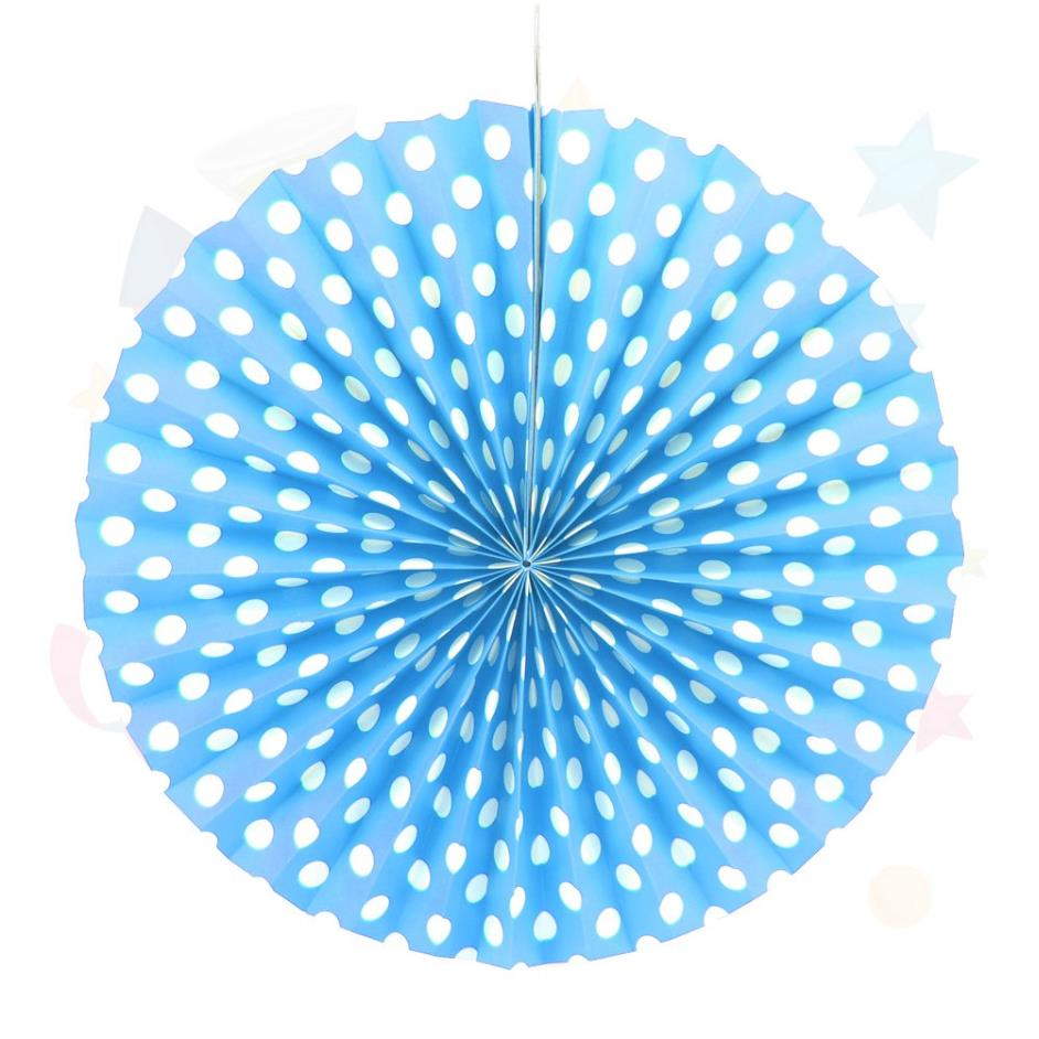 Karton Çark Süs Mavi Puantiyeli