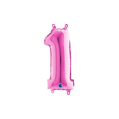 Rakam Folyo Balon 1 Pembe 35 Cm (Grabo)