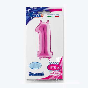 Rakam Folyo Balon 1 Pembe 35 Cm (Grabo)