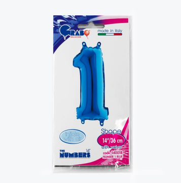 Rakam Folyo Balon 1 Mavi 35 Cm (Grabo)