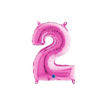 Rakam Folyo Balon 2 Pembe 35 Cm (Grabo)