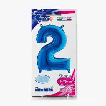 Rakam Folyo Balon 2 Mavi 35 Cm (Grabo)
