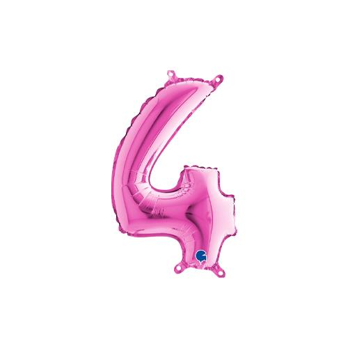 Rakam Folyo Balon 4 Pembe 35 Cm (Grabo)