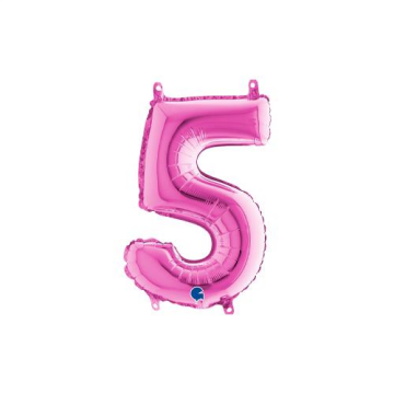 Rakam Folyo Balon 5 Pembe 35 Cm (Grabo)