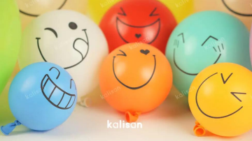 12'' Siyah Gülen Yüz Baskılı Balon