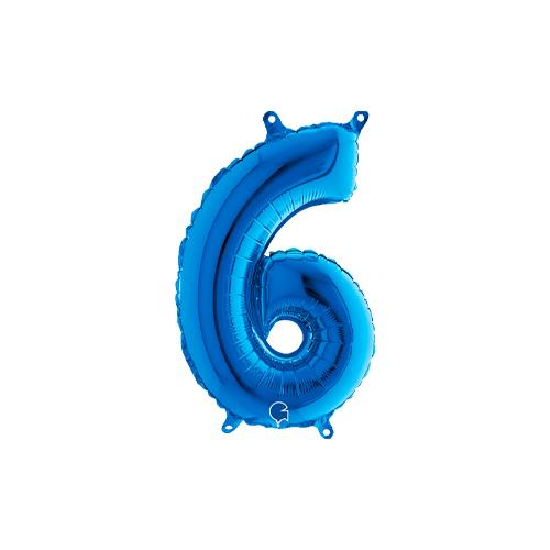 Rakam Folyo Balon 6 Mavi 35 Cm (Grabo)