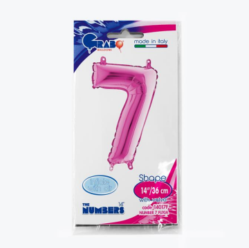 Rakam Folyo Balon 7 Pembe 35 Cm (Grabo)
