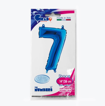 Rakam Folyo Balon 7 Mavi 35 Cm (Grabo)