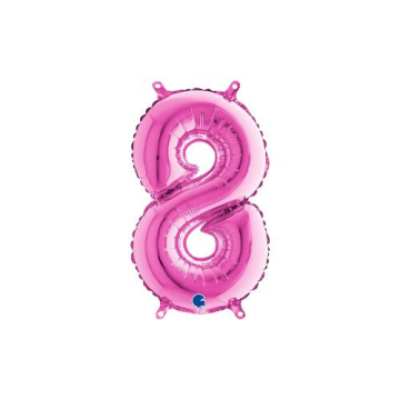 Rakam Folyo Balon 8 Pembe 35 Cm (Grabo)