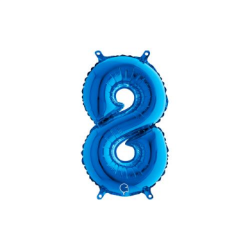 Rakam Folyo Balon 8 Mavi 35 Cm (Grabo)