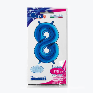 Rakam Folyo Balon 8 Mavi 35 Cm (Grabo)