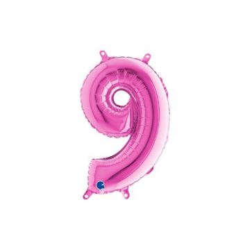 Rakam Folyo Balon 9 Pembe 35 Cm (Grabo)