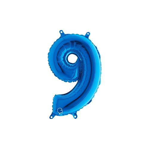 Rakam Folyo Balon 9 Mavi 35 Cm (Grabo)