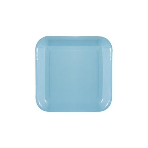 Kare Karton Tabak Açık Mavi Renk ( 8 Adet )