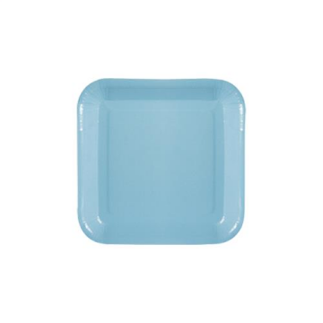 Kare Karton Tabak Açık Mavi Renk ( 8 Adet )