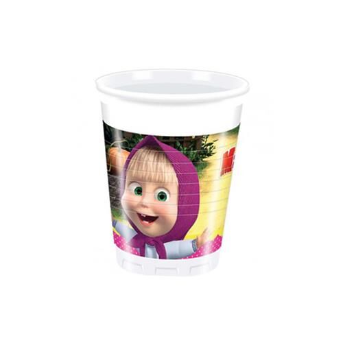 Masha And The Bear Lisanslı Plastik Bardak ( 8 Adet )