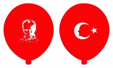 1+1 Ayyıldız Ata Baskılı Balon