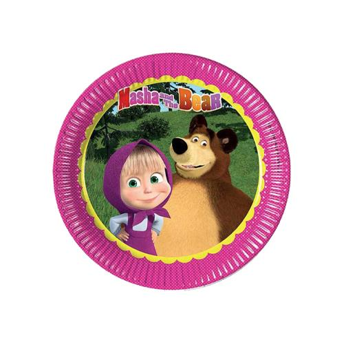 Masha And The Bear Lisanslı Karton Tabak ( 8 Adet )