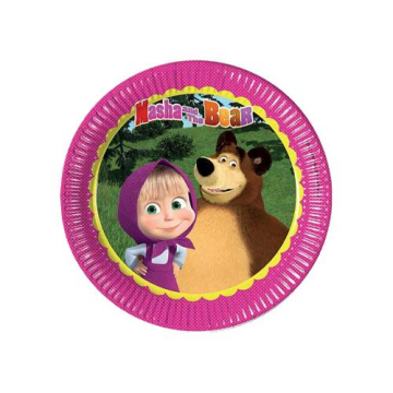 Masha And The Bear Lisanslı Karton Tabak ( 8 Adet )