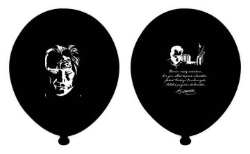 100 Adet Atatürk 10 Kasım Baskılı Siyah Balon 30 Cm 12'' (Hbk)