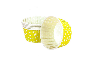 Sarı Puantiyeli Kek Kalıbı Küçük Boy 50 Adet