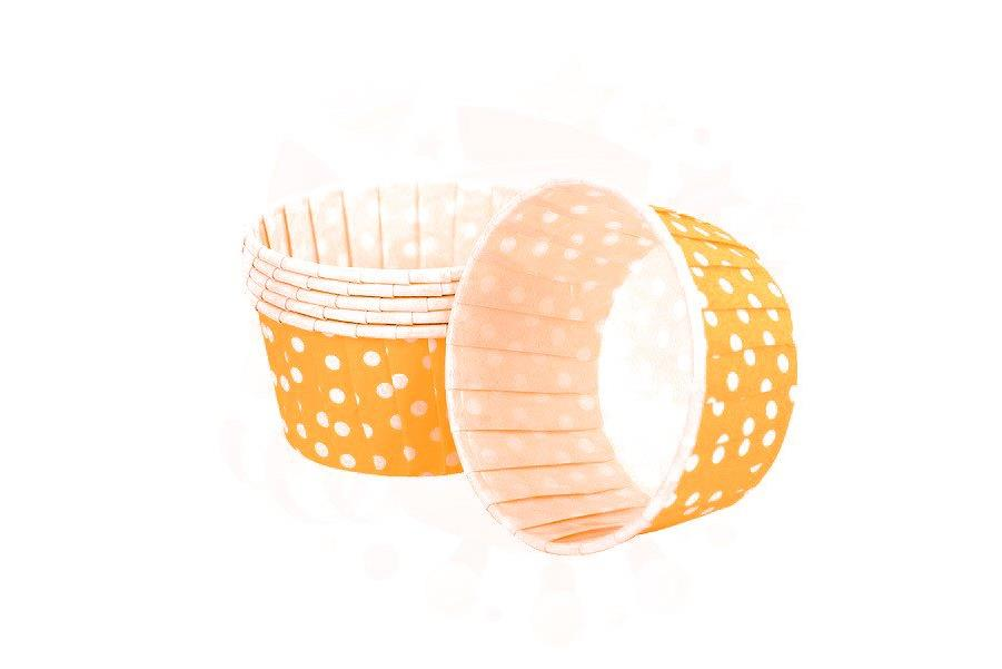 Turuncu Puantiyeli Kek Kalıbı Büyük Boy 50 Adet