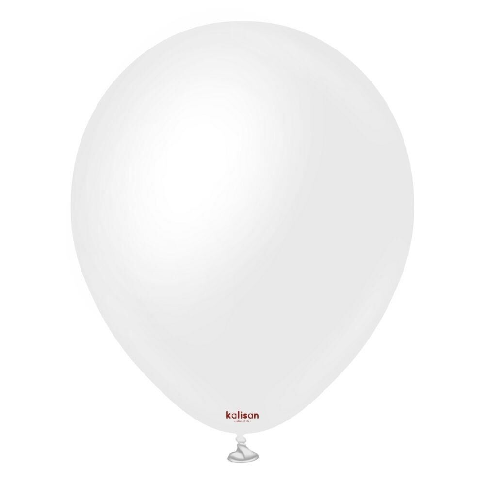 12'' OPAK SATİN KAR BEYAZ BALON 50 Lİ