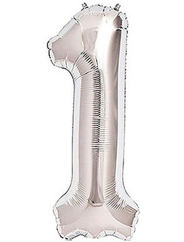 S/SHAPE FOLYO BALON RAKAM -1- GÜMÜŞ