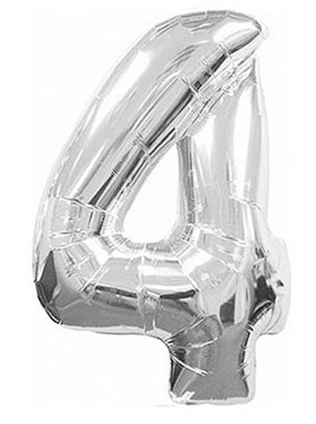 S/SHAPE FOLYO BALON RAKAM -4- GÜMÜŞ