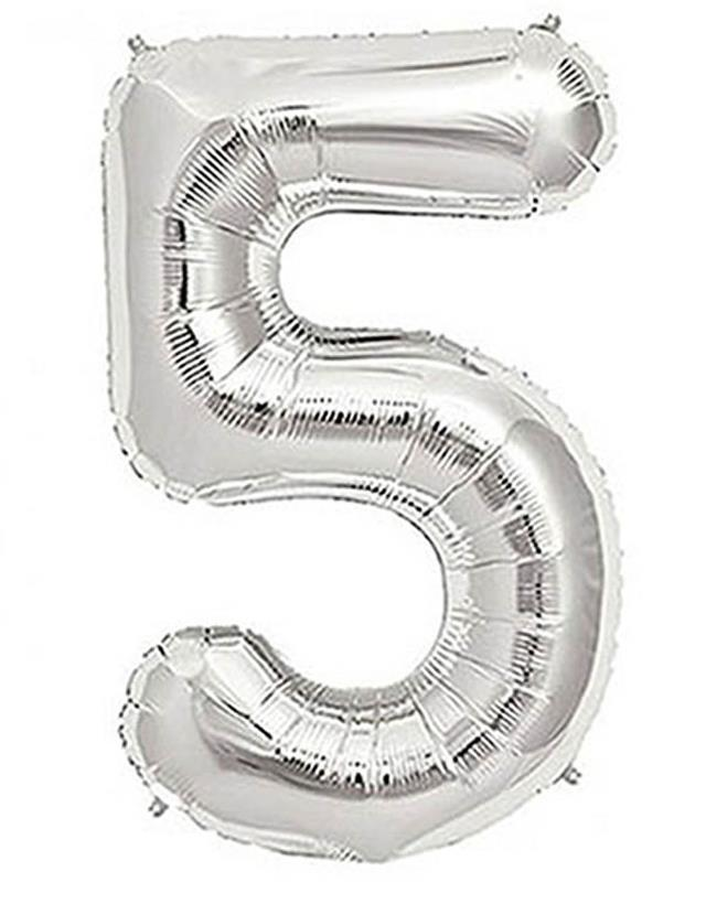 S/SHAPE FOLYO BALON RAKAM -5- GÜMÜŞ