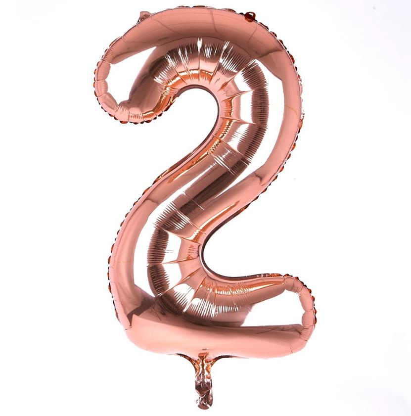 S/SHAPE FOLYO BALON RAKAM -2- ROSE GOLD