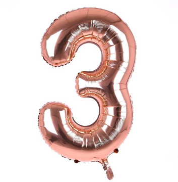 S/SHAPE FOLYO BALON RAKAM -3- ROSE GOLD