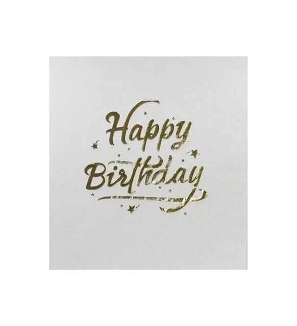 GOLD HAPPY BIRTHDAY VARAK BASKILI KAĞIT PEÇETE