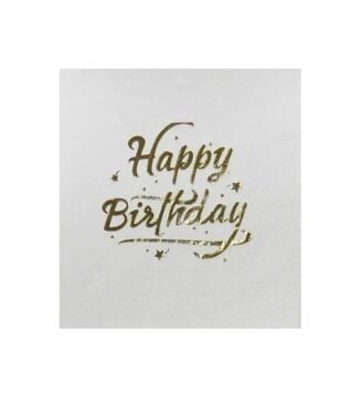 GOLD HAPPY BIRTHDAY VARAK BASKILI KAĞIT PEÇETE