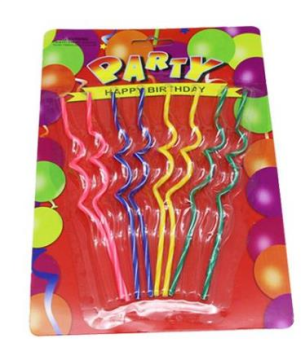 Kıvrımlı Renkli Mum 8 Adet