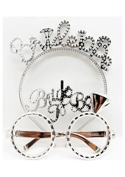 BRİDE GÖZLÜK-TAÇ SET GÜMÜŞ